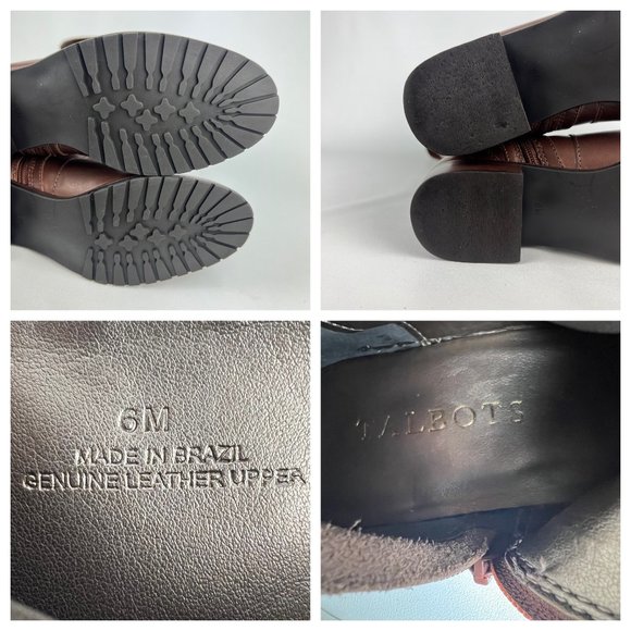 Talbots Womens Brown Leather Tall Over the Knee Boots Wool Cuff OTK size 6 - Picture 15 of 15